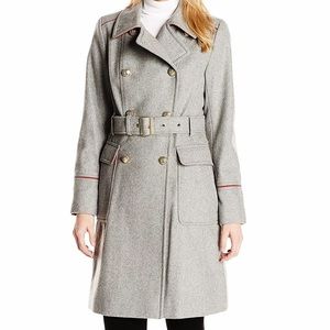 Vince Camuto Double-Breasted Grey Trench Coat